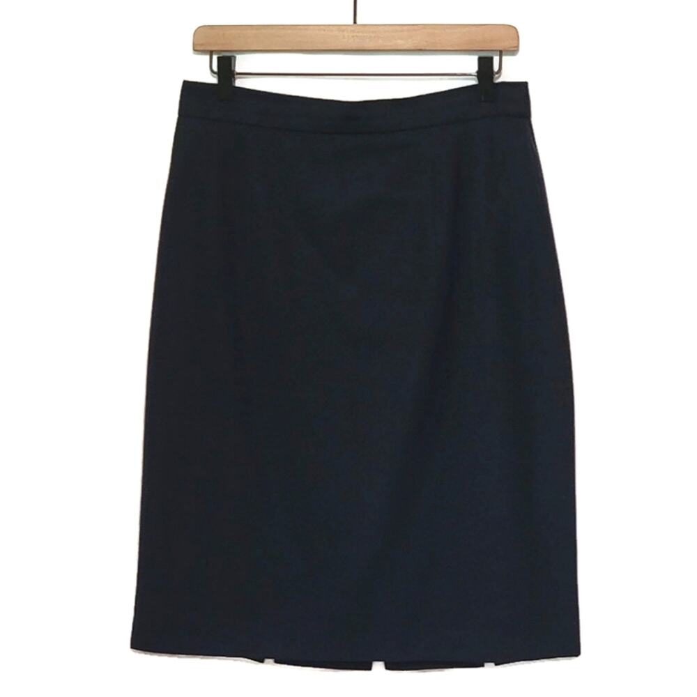 Escada Margaretha Ley Wool Pencil Midi Skirt Vintage Black EU 42 US 10 Tailored